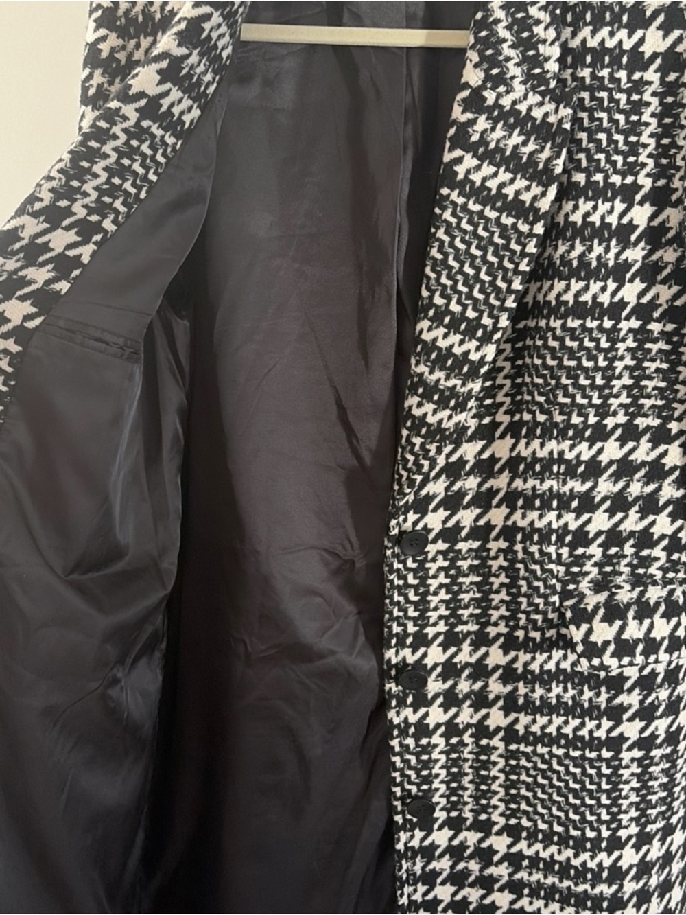 Aqua 100% Exclusive Houndstooth Knee Length Jacket Size Medium - Picture 6 of 9